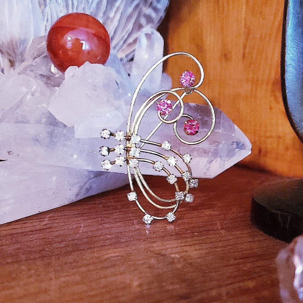 12KGF Modern Mid Century Brooch/Pin